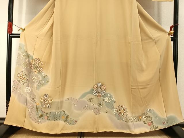 平和屋着物●訪問着　駒刺繍　吉祥花文　暈し染め　正絹　逸品　AABJ4479fy