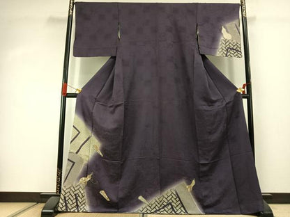 平和屋着物●訪問着　瓢箪　扇面文　暈し染め　金彩　ロング丈　正絹　逸品　AABJ4481fy