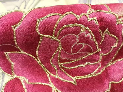 平和屋着物●森英恵・HANAE MORI　振袖　駒刺繍　花蝶文　銀彩　正絹　逸品　AABJ4482fy