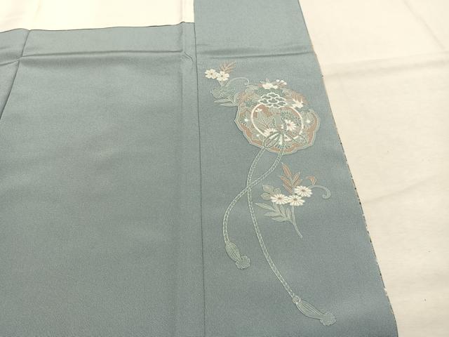 平和屋着物●訪問着　作家物　駒刺繍　花鳥文　暈し染め　金彩　反端付き　正絹　逸品　AABJ4485fy