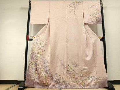 平和屋着物●訪問着　作家物　辻が花　暈し染め　金彩　金通し地　正絹　逸品　AABJ4488fy