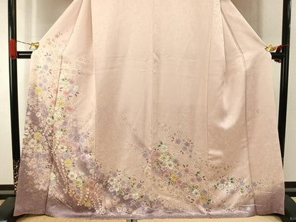 平和屋着物●訪問着　作家物　辻が花　暈し染め　金彩　金通し地　正絹　逸品　AABJ4488fy