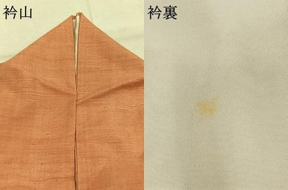 平和屋着物●上質な紬　色無地　深支子色　正絹　逸品　AABJ4489fy