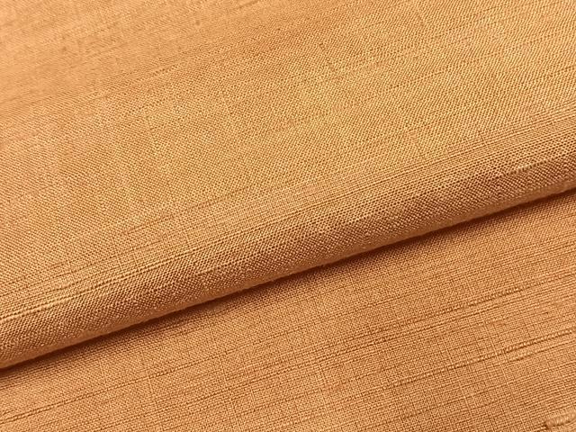 平和屋着物●上質な紬　色無地　深支子色　正絹　逸品　AABJ4489fy