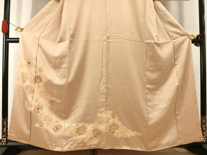 平和屋着物●訪問着　駒刺繍　更紗花文　正絹　逸品　AABJ4490fy