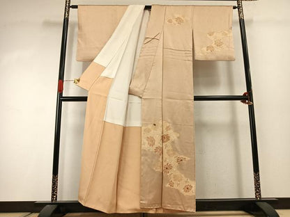 平和屋着物●訪問着　駒刺繍　更紗花文　正絹　逸品　AABJ4490fy