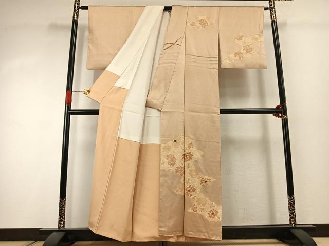 平和屋着物●訪問着　駒刺繍　更紗花文　正絹　逸品　AABJ4490fy