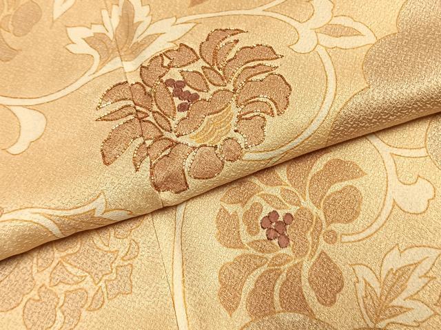 平和屋着物●訪問着　駒刺繍　更紗花文　正絹　逸品　AABJ4490fy