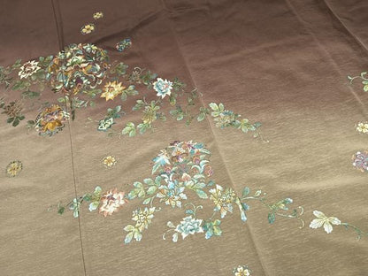 平和屋着物●訪問着　刺繍　花鳥文　暈し染め　正絹　逸品　AABJ4491fy