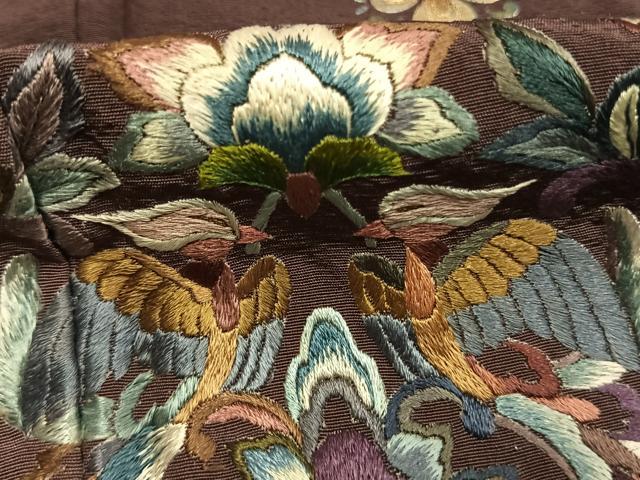 平和屋着物●訪問着　刺繍　花鳥文　暈し染め　正絹　逸品　AABJ4491fy