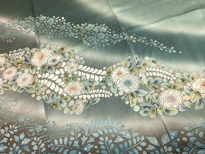 平和屋着物●訪問着　作家物　絞り　辻が花　暈し染め　金通し地　正絹　逸品　AABJ4494fy