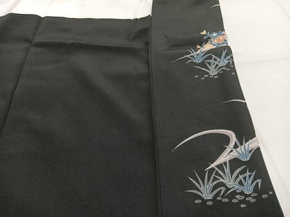 平和屋着物●豪華黒留袖　作家物　人物花文　金彩　正絹　逸品　AABJ4499fy