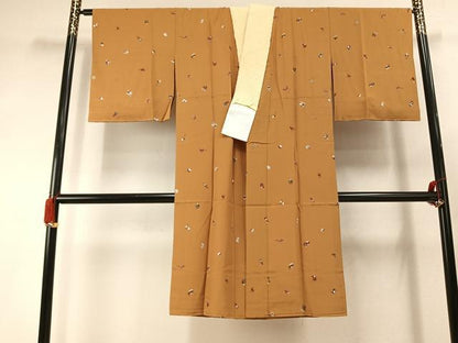 平和屋着物●長襦袢　無双仕立て　玩具文　銀彩　正絹　逸品　AABJ4500fy