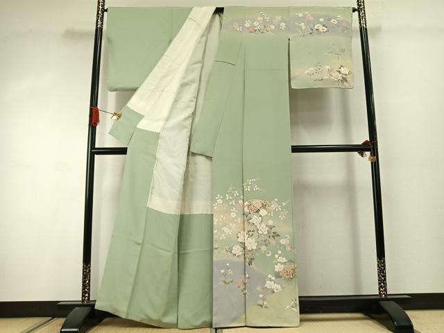 平和屋着物●訪問着　地紙花文　暈し染め　金彩　正絹　逸品　AABJ4502fy