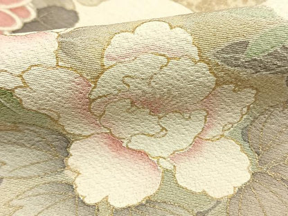 平和屋着物●訪問着　地紙花文　暈し染め　金彩　正絹　逸品　AABJ4502fy