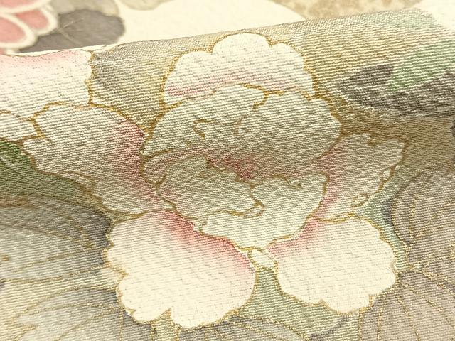 平和屋着物●訪問着　地紙花文　暈し染め　金彩　正絹　逸品　AABJ4502fy