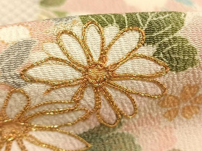 平和屋着物●訪問着　駒刺繍　草花文　暈し染め　正絹　逸品　AABJ4505fy