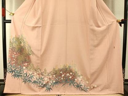 平和屋着物●訪問着　友禅　作家物　松竹梅　暈し染め　正絹　逸品　未使用　AABJ4512fy
