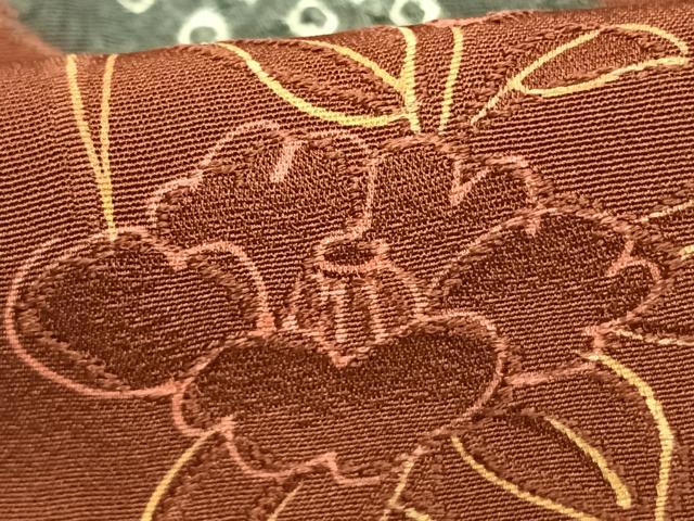 平和屋着物●上質な小紋　絞り　地紋起こし　草花文　正絹　逸品　AABJ4513fy