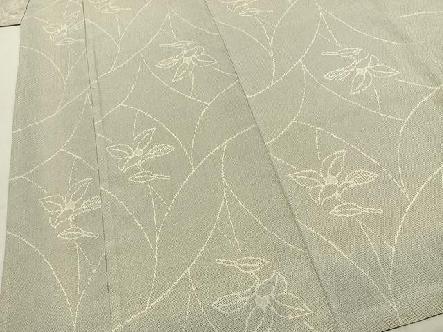平和屋着物●本塩沢　140亀甲　草花文　正絹　逸品　AABJ4516fy