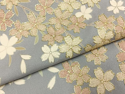 平和屋着物●訪問着　駒刺繍　舞桜文　銀糸　正絹　逸品　AABJ4517fy
