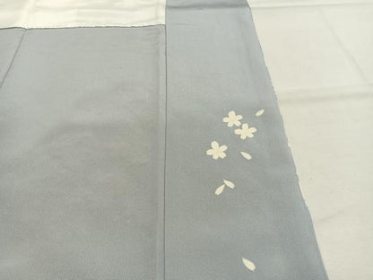 平和屋着物●訪問着　駒刺繍　舞桜文　銀糸　正絹　逸品　AABJ4517fy