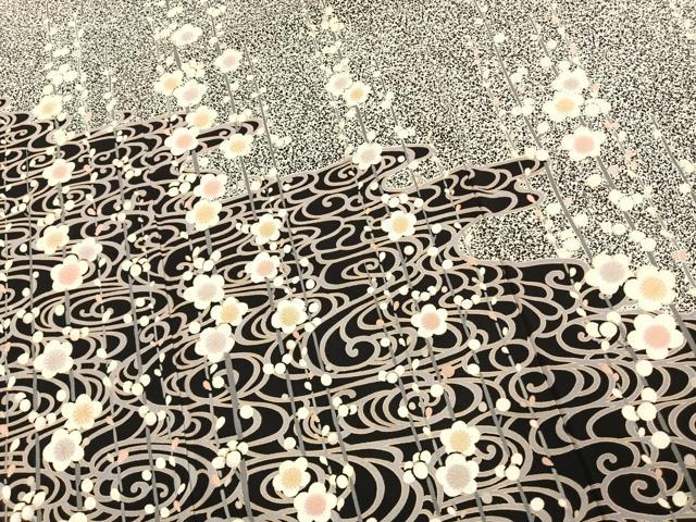 平和屋着物●訪問着　枝梅文　たたき染め　鈴乃屋扱い　正絹　逸品　AABJ4520fy