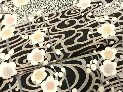 平和屋着物●訪問着　枝梅文　たたき染め　鈴乃屋扱い　正絹　逸品　AABJ4520fy