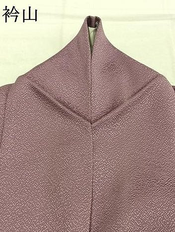平和屋着物●上質な色無地　霞地紋　古代紫色　正絹　逸品　AABJ4521fy