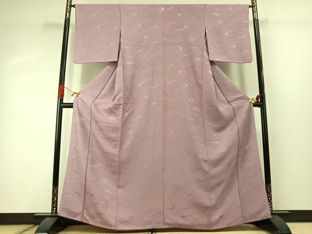 平和屋着物●上質な色無地　流水地紋　紅藤色　正絹　逸品　AABJ4522fy