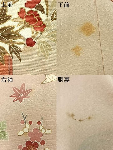 平和屋着物●訪問着　作家物　草花文　金彩　正絹　逸品　AABJ4531fy