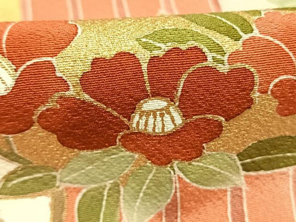 平和屋着物●訪問着　作家物　草花文　金彩　正絹　逸品　AABJ4531fy