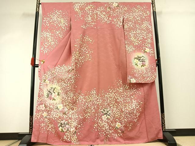平和屋着物●豪華振袖　駒刺繍　草花文　暈し染め　金銀糸　金彩　正絹　逸品　AABJ4535fy