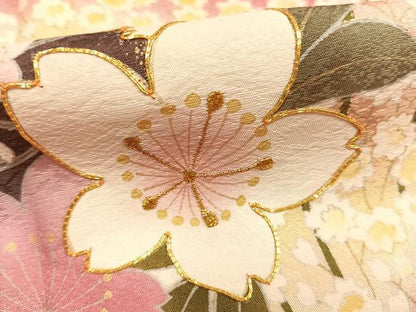 平和屋着物●豪華振袖　駒刺繍　草花文　暈し染め　金銀糸　金彩　正絹　逸品　AABJ4535fy