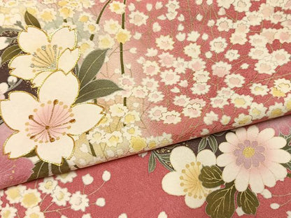 平和屋着物●豪華振袖　駒刺繍　草花文　暈し染め　金銀糸　金彩　正絹　逸品　AABJ4535fy