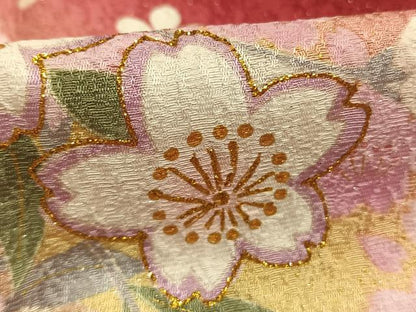 平和屋着物●豪華振袖　舞桜文　暈し染め　金糸　金彩　銀通し地　正絹　逸品　AABJ4536fy