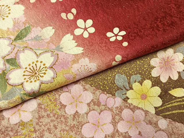 平和屋着物●豪華振袖　舞桜文　暈し染め　金糸　金彩　銀通し地　正絹　逸品　AABJ4536fy