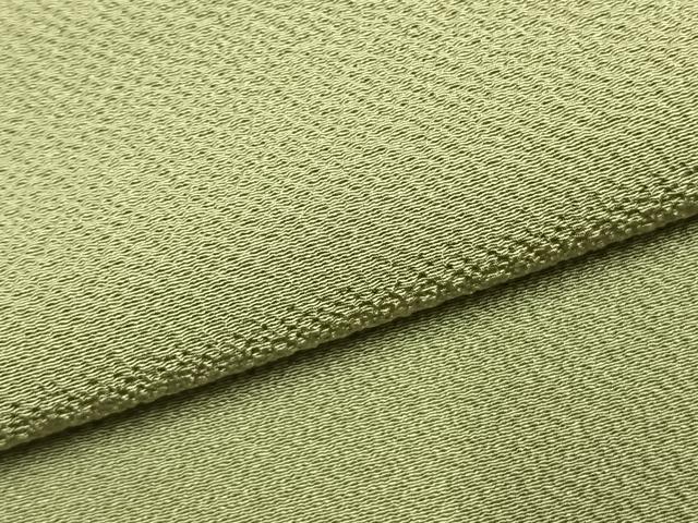 平和屋着物●ファッションデザイナー 花井幸子　色無地　若葉色　正絹　逸品　AABJ4537fy