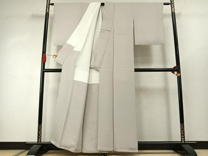 平和屋着物●上質な色無地　作家物　素色　正絹　逸品　AABJ4538fy