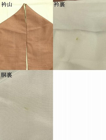 平和屋着物▼上質な紬　色無地　遠州茶色　正絹　逸品　AABJ4540fy