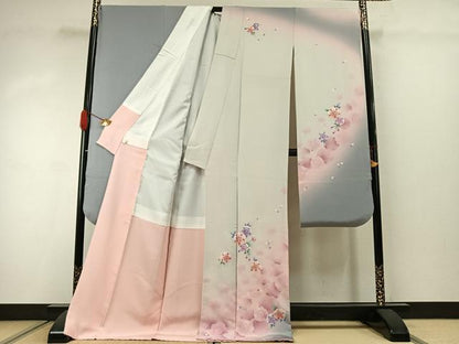 平和屋着物●豪華振袖　草花文　暈し染め　正絹　逸品　AABJ4542fy