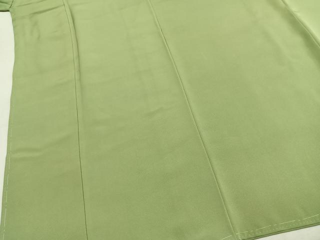 平和屋着物●上質な色無地　苗色　正絹　逸品　未使用　AABJ4546fy