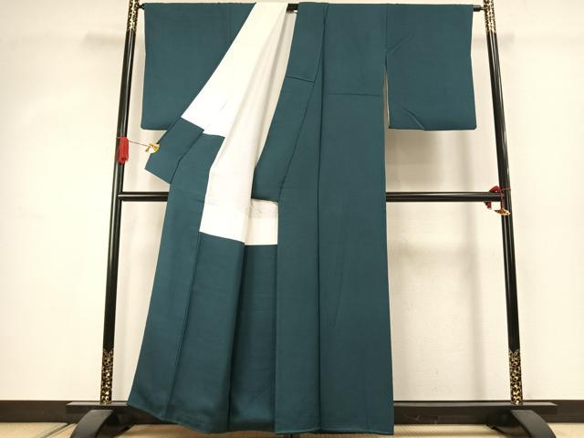 平和屋着物●上質な色無地　高麗納戸色　正絹　逸品　AABJ4547fy
