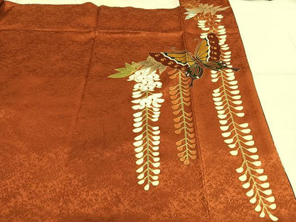 平和屋着物●豪華振袖　駒刺繍　花蝶文　暈し染め　金彩　正絹　逸品　AABJ4558fy