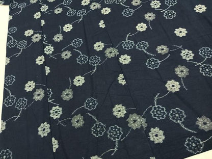平和屋着物●久留米絣　単衣　舞花文　綿　逸品　AABJ4562fy