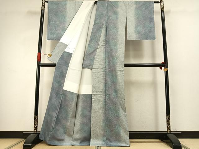 平和屋着物●本場縞大島紬　染大島　霞文　夢織工房謹製　証紙付き　正絹　逸品　未使用　AABJ4566fy