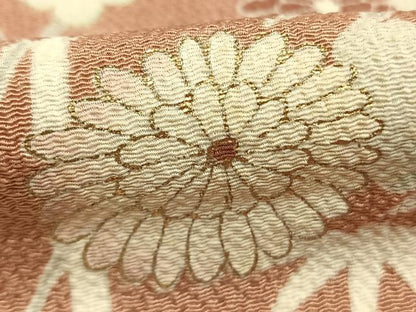 平和屋着物●訪問着　草花文　金彩　鬼しぼ縮緬　高島屋扱い　正絹　逸品　AABJ4580fy