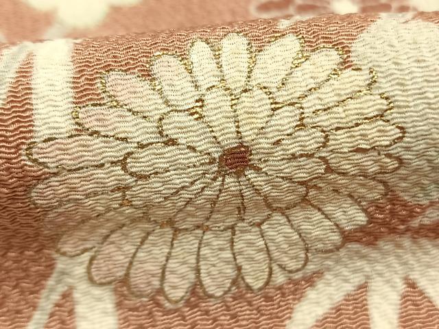 平和屋着物●訪問着　草花文　金彩　鬼しぼ縮緬　高島屋扱い　正絹　逸品　AABJ4580fy