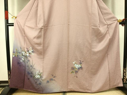 平和屋着物●訪問着　手描き　螺鈿　草花文　暈し染め　金銀彩　さが美扱い　正絹　逸品　未使用　AABJ4581fy