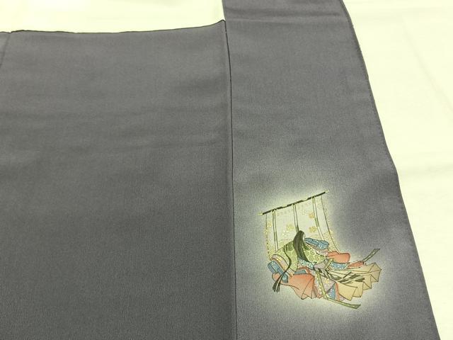 平和屋着物●友禅師・京の名工・伝統工芸士・樽本伊勢蔵 　訪問着　人物風景花文　暈し染め　金銀彩　正絹　逸品　AABJ4596fy